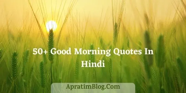 50+ Good Morning Quotes Hindi | गुड मॉर्निंग कोट्स हिंदी